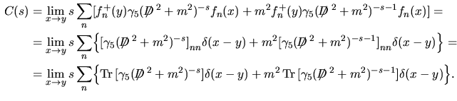 $(\makebox{$\not\hskip-0.35em{D}\,$}^2+m^2)^{-\alpha}$