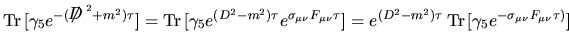 $\aligned
\mathop{\famzero Tr\,}\nolimits [\gamma_5e^{-\sigma_{\mu\nu} F_{\mu\n...
...\sigma_{\mu\nu} F_{\mu\nu}\sigma_{\rho\eta}F_{\rho\eta}]+o(\tau^2)
\endaligned$