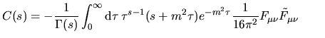 $\aligned
&\displaystyle\int _0^\infty{\rm d}\tau\,\tau^{s-1}e^{-m^2\tau}=
\d...
...theta}=
\dfrac1{m^{2s+2}}\Gamma(s+1)=\dfrac{s\Gamma(s)}{m^{(2s+2)}}\endaligned$