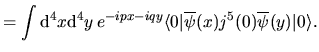 $\aligned
\lim_{z\to0}
\partial_\mu^z{\langle{0}\vert} \overline{\psi}(x)j_\mu...
...gamma_5\overline{\psi}(y))\overline{\psi}(x){\vert{0}\rangle})\bigr]\endaligned$