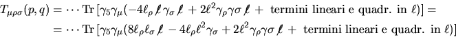 \begin{displaymath}
\mathop{\famzero Tr\,}\nolimits (\gamma_5\gamma_\mu\gamma_\alpha)=0
\end{displaymath}