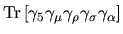 $\aligned
T'_{\mu\rho\sigma}&=T_{\mu\rho\sigma}^{(1)\prime}+T_{\mu\rho\sigma}^{...
...nolimits [\gamma_5\gamma_\mu\gamma_\rho\gamma_\sigma\gamma_\alpha]
\endaligned$