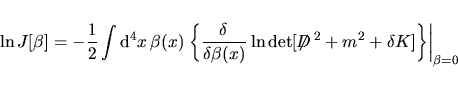 \begin{displaymath}
\ln\det A=-\left.\dfrac{d{}}{d{s}}\zeta_A\right\vert _{s=0}
\end{displaymath}