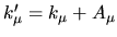$e^{D^2\tau}e^{ik(x-y)}=e^{-(k^{\prime2}-2k'_\mu A_\mu+A^2+2k'_\mu A_\mu
+A^2-2A^2)\tau}=e^{-k^{\prime2}\tau}$