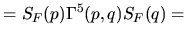 $\displaystyle =\displaystyle\int {\rm d}^4x{\rm d}^4y\,
e^{-ipx-iqy}{\langle{0}\vert}\overline{\psi}(x)j^5(0)\overline{\psi}(y){\vert{0}\rangle}.$